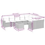  10-dijelni set vrtnih sofa s jastucima crni od poliratana | shoptok.hr
