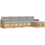  Set vanjskih sofa 5 kom. Bijela i svjetlosiva 329 x 162,5 x 73 cm | Shoptok.si