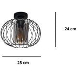  Plafonski luster CORRINI 1xE27/60W/230V prečnik 25 cm crna/siva | Eponuda.com