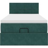 vidaXL Otomanski posteljni okvir z vzmetnico zelen 80x200 cm žamet, (21611856) | Shoptok.si