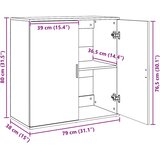  Komoda 2 kom sonoma hrast 79x38x80 cm od konstruiranog drva | shoptok.hr