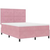 Box Spring Krevet s Madracem Ružičasta 140x190 cm Baršun | shoptok.hr