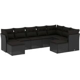  9-dijelni set vrtnih sofa s jastucima crni od poliratana | shoptok.hr