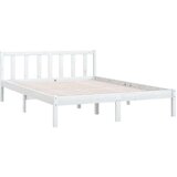 vidaXL Okvir za krevet od masivne borovine bijeli 150 x 200 cm UK King | shoptok.hr