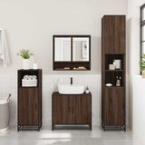  3-dijelni set kupaonskog namještaja boja smeđeg hrasta drveni | shoptok.hr