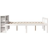 vidaXL Krevet s regalom z knjige bez madraca bijeli 135x190cm borovina | shoptok.hr