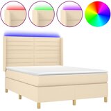  Krevet box spring s madracem LED krem 140x200 cm od tkanine | shoptok.hr