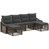vidaXL Vrtna sedežna garnitura 6 pcs Siva poli ratan, (5000272002) | Shoptok.si