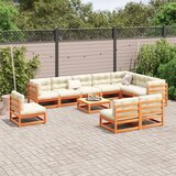  11-dijelni set vrtnih sofa voštano smeđi od masivne borovine | shoptok.hr