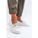 S. BARSKI Light Women's Leather Moccasins on Platform White S.Barski LR590 | shoptok.hr