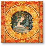  Slika na platnu PROLEĆE – Alfons Mucha (reprodukcija 50x50 cm) | Shoptok.si