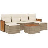  7-dijelni set vrtnih sofa od poliratana s jastucima bež 59 x 62 x 69 cm | Shoptok.si