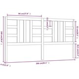  Uzglavlje za krevet sivo 206 x 4 x 100 cm od masivne borovine | shoptok.hr
