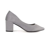 GOODIN Grey suede pumps with a pointed toe Cene