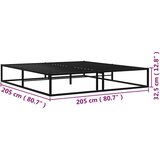  Okvir za krevet crni metalni 200 x 200 cm | shoptok.hr