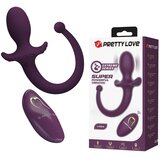 Pretty Love 2026 VIBRACIJSKI ANALNI ČEP Pretty Love Ligeia Purple - analni vibrator, 12 vibracij, prožen rep, daljinec, silikon Cene