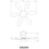 Globo 03625W - LED prigušiva stropni ventilator DELORES LED/5W/230V 2700-6500K bela + daljinski upravljač | Eponuda.com