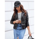DStreet Kurtka skórzana damska ramoneska GLIMMERS czarna | Shoptok.si