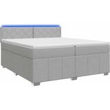 Boxspring krevet s madracem Svjetlosiva 200 x 200 cm Tkanina | shoptok.hr