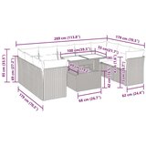 vidaXL 10-dijelni set vrtnih sofa od poliratana s jastucima sivi | shoptok.hr