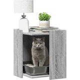  Kutija z mačji pijesak boja hrasta 42x42x51cm konstruirano drvo | shoptok.hr