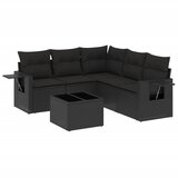  6-dijelni set vrtnih sofa s jastucima crni od poliratana | shoptok.hr
