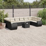  11-dijelni set vrtnih sofa od poliratana s jastucima crni | shoptok.hr