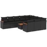  The Living Store Vrtna sedežna garnitura 11-delna z blazinami črn poli ratan - Vrtna Sedežna Garniture, (21443292) | Shoptok.si