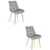  BERA stolica - svijetlosivi baršun / zlatne noge x 2 | shoptok.hr