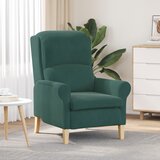 vidaXL Tamnozelena fotelja Tamnozelena Tkanina s drvenim nogama Srednja | shoptok.hr