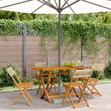 Maison Chic Zložljivi Vrtni Stoli - Stol za vrti 4 kosi bež poli ratan in trden les JS2851, (21875831) | Shoptok.si