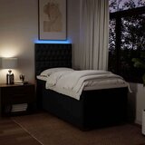 vidaXL Box spring postelja z vzmetnico črna 90x200 cm blago | Shoptok.si