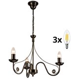  Brilagi - LED luster na lancu STEFANO 3xE14/40W/230V crna patina | Eponuda.com