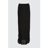Trendyol Rustikalna suknja sa crnim prorezom crna | bela Cene