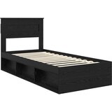  Krevetna konstrukcija Crna 75 x 190 cm Čvrsto borovo drvo | shoptok.hr