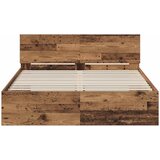  Okvir kreveta s uzglavljem s uzglavljem Staro drvo 140 x 200 cm | shoptok.hr