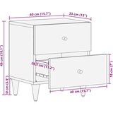  Noćni ormarići 2 kom 40 x 33 x 46 cm od masivnog drva manga | shoptok.hr
