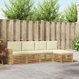 Set vanjskih sofa 5 pcs Bijela i krem 253 x 122,5 x 73 cm | shoptok.hr