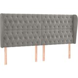 Uzglavlje s ušima svjetlosivo 203x23x118/128 cm baršunasto | shoptok.hr