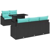 vidaXL Vrtna sedežna garnitura 6 pcs Črna in modra poli ratan, (5000135031) | Shoptok.si