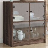  Bočni ormarić sa staklenim vratima boja hrasta 68x37x75 5 cm | shoptok.hr