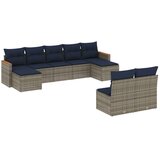 vidaXL 9-delni vrtni komplet sedežnih garnitur z blazinami siv poli ratan, (5000293729) | Shoptok.si