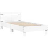  The Living Store Posteljni okvir z vzglavjem bel 100x200 cm inženirski les - Posteljni Okvir, (21446176) | Shoptok.si