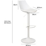 Casa Selección Bijele barske stolice u setu podesive visine 2 kom od umjetne kože (visine sjedala 56,5 cm) – | shoptok.hr