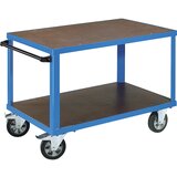eurokraft pro montažni voziček, 2 nakladalni površini iz plošč z vtisnjenim vzorcem, nakladalna površina dxš 1050 x 700 mm, ogrodje svetlo modro | Shoptok.si