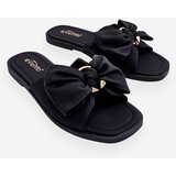 EVENTO PE1 Women's Leather Slippers With Bow Black Becky | shoptok.hr