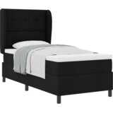  Krevet s opružnim baza s madracem Crni 90x200 cm Tkanina | shoptok.hr