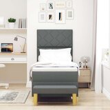 vidaXL Krevet s kutijom s madracem i klupom Tamno siva 80x200 cm Tkanina | shoptok.hr