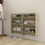 vidaXL Stenska omara za čevlje 2 kosa sonoma hrast 60x18x90 cm Cene
