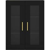  Visoka komoda crni 69 5x34x180 cm konstruirano drvo | shoptok.hr
